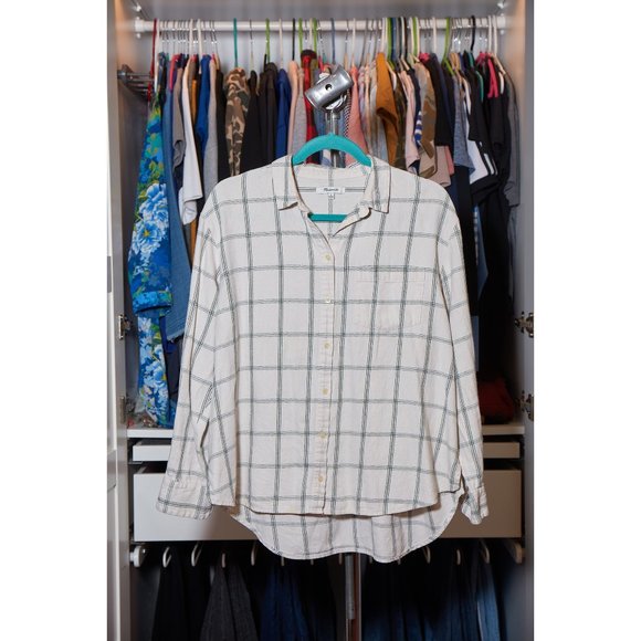 Madewell Tops - Flannel Oversized Ex-Boyfriend Shirt in Windowpane